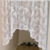 White Butterfly Lace Café Curtain (1) white butterfly lace café curtain sheer kitchen window valance