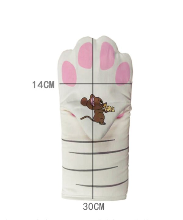 White Cat Paw Microwave Oven Mitt - Cotton Heat Resistant (1) White Cat Paw Microwave Oven Mitt - Cotton Heat Resistant