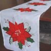 White Christmas Square Tablecloth Embroidered Tablecloth 36x36"