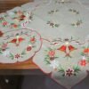 White Christmas embroidered tablecloth 45x45cm with snowflake design