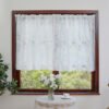 White Lavender Embroidery Lace Café Curtain (4) white lavender embroidery lace café curtain French country kitchen valance