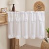 white sheer polyester café curtain minimalist kitchen valance
