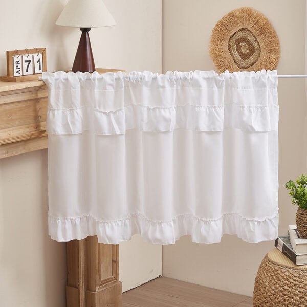 white sheer polyester café curtain minimalist kitchen valance