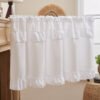 white sheer polyester café curtain minimalist kitchen valance