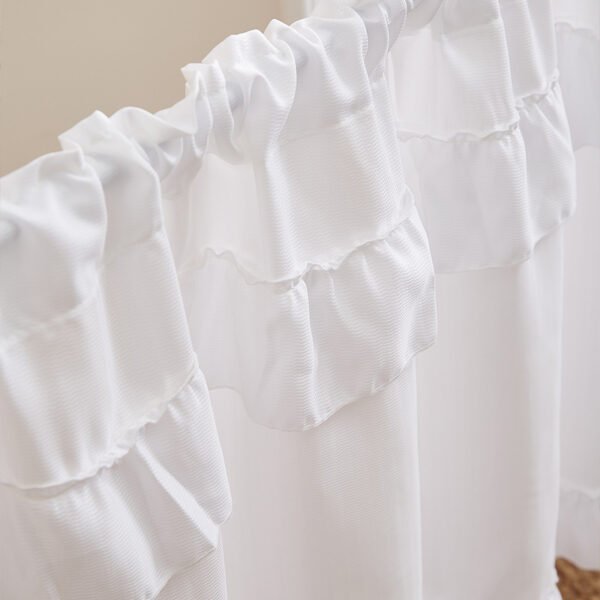 white sheer polyester café curtain minimalist kitchen valance