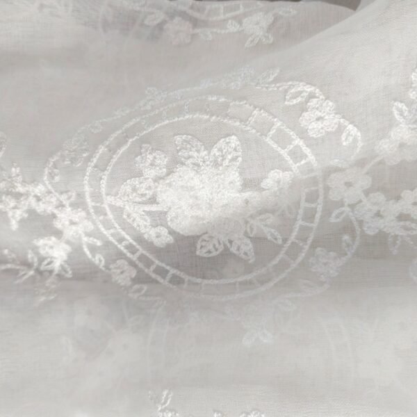 white sheer floral embroidery café curtain polyester lace valance