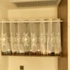 French Style White Embroidery Sheer Café Curtain – Floral Kitchen Valance