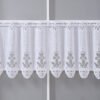 European white print polyester café curtain sheer modern kitchen valance