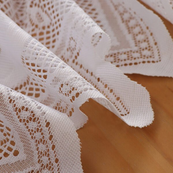 White Teapot Lace Polyester Café Curtain (2) white teapot lace polyester café curtain French country kitchen valance