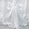 White Three-Flower Roman Shade Lace Café Curtain (5) white three flower roman shade lace café curtain elegant farmhouse style