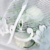 White Three-Flower Roman Shade Lace Café Curtain (9) white three flower roman shade lace café curtain elegant farmhouse style