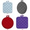 Wholesale solid color cotton pot holders heat resistant 7x8 inch (2) Cotton Heat Resistant Pot Holders