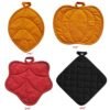 Wholesale solid color cotton pot holders heat resistant 7x8 inch (4) Bulk cotton square pot holders OEM ODM supplier