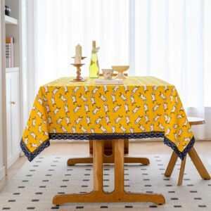Custom Size Yellow Ducks Tablecloth - 65% Cotton 35% Polyester Wrinkle-Resistant