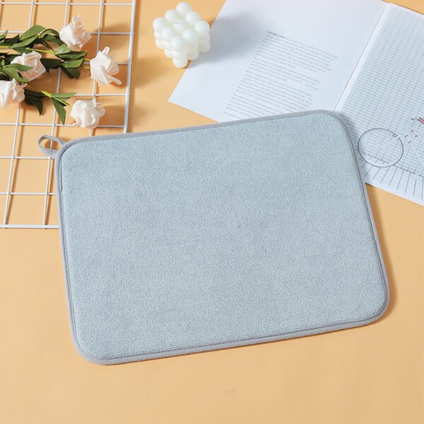 Yellow Microfiber Dish Drying Mat – Absorbent Quick-Dry Kitchen Mat