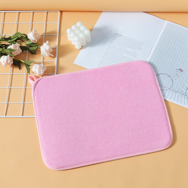 Yellow Microfiber Dish Drying Mat – Absorbent Quick-Dry Kitchen Mat