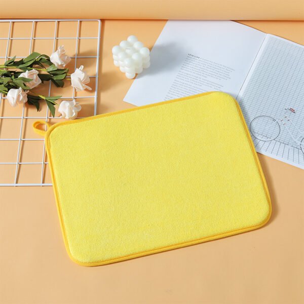 Yellow Microfiber Dish Drying Mat – Absorbent Quick-Dry Kitchen Mat