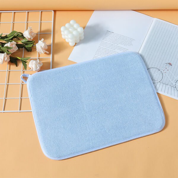 Yellow Microfiber Dish Drying Mat – Absorbent Quick-Dry Kitchen Mat