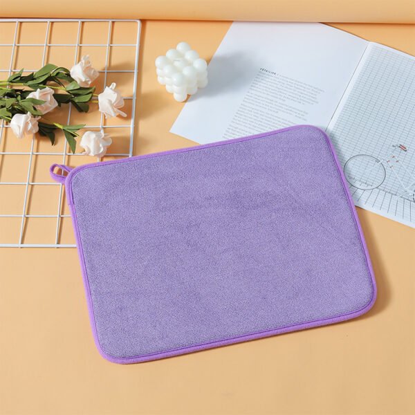 Yellow Microfiber Dish Drying Mat – Absorbent Quick-Dry Kitchen Mat
