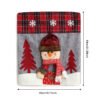 Plush snowman Christmas chair cover; Polyester plush holiday chair slipcover