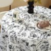 cotton tablecloth (5) Boho Cotton Linen Tablecloth with Tassels