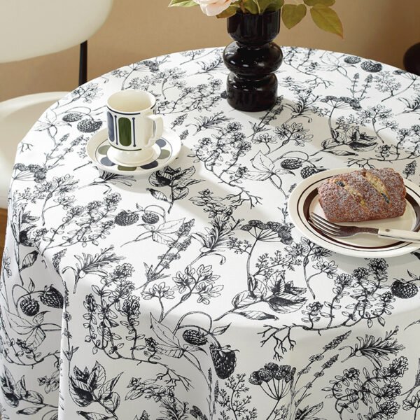 cotton tablecloth (5) Boho Cotton Linen Tablecloth with Tassels