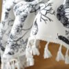 cotton tablecloth (6) Boho Cotton Linen Tablecloth with Tassels
