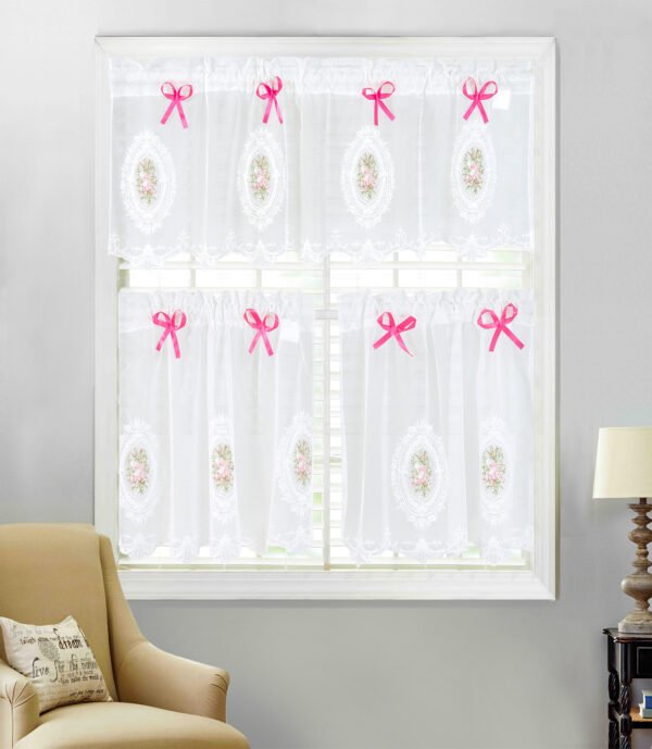 french-lace-kitchen-valance-white-embroidery.jpg Hand-embroidered white French lace valance for kitchen cabinets, 50cm height