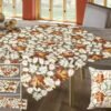 Polylinen embroidered tablecloth with hand cutwork design for wholesale