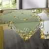 Wholesale Satin Embroidered Tablecloth with Hand Cutwork