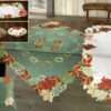 Wholesale Satin Embroidered Tablecloth with Hand Cutwork
