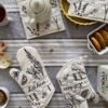 Wholesale white printed cotton oven mitt - custom patterns MOQ 1000pcs