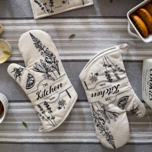 White Cotton Oven Mitts