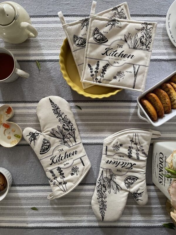 White Cotton Oven Mitts