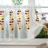 multicolor leaf embroidery polyester café curtain white semi sheer (39) multicolor leaf embroidery polyester café curtain white semi sheer