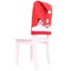 non-woven red christmas chair covers (6) Non-woven Christmas Santa hat chair cover; Holiday novelty chair slipcover in red