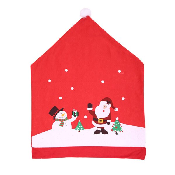 non-woven red christmas chair covers (7) Non-woven Christmas Santa hat chair cover; Holiday novelty chair slipcover in red
