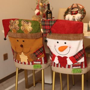 Soft polyester reindeer holiday chair cover for Christmas décor