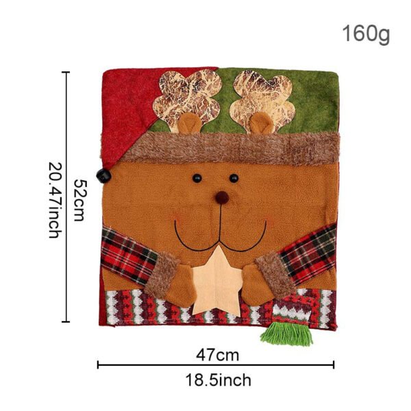 Plush reindeer Christmas chair cover – festive dining chair slipcover