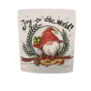Plush Christmas chair cover with Santa Claus; Polyester snowman chair slipcover