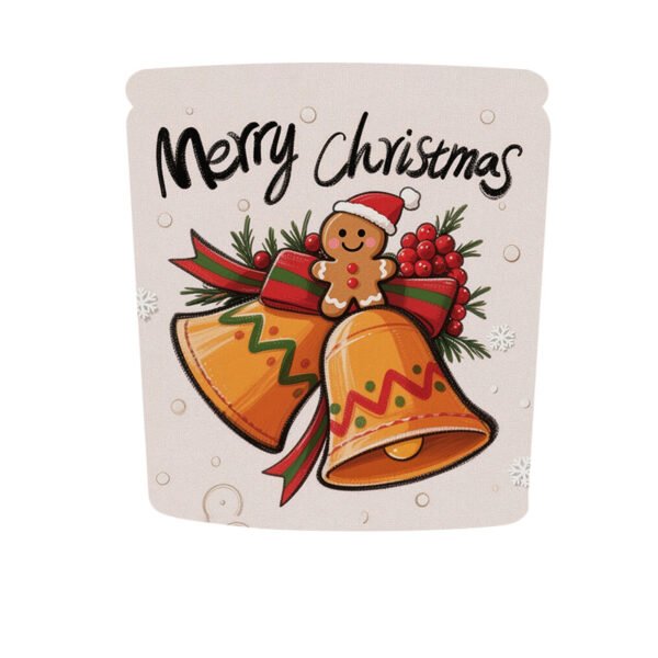Plush Christmas chair cover with Santa Claus; Polyester snowman chair slipcover