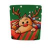 Plush Christmas chair cover with Santa Claus; Polyester snowman chair slipcover