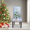 Elastic snowman Christmas chair cover; Printed holiday chair slipcover