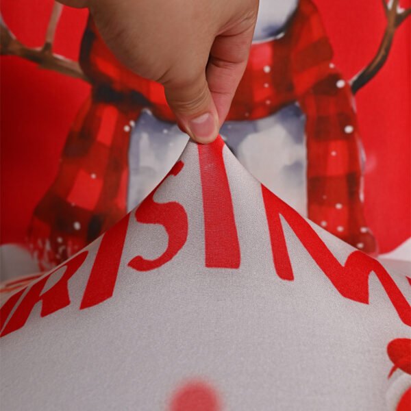 Elastic snowman Christmas chair cover; Printed holiday chair slipcover