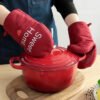 Red Cotton Microwave Oven Mitt