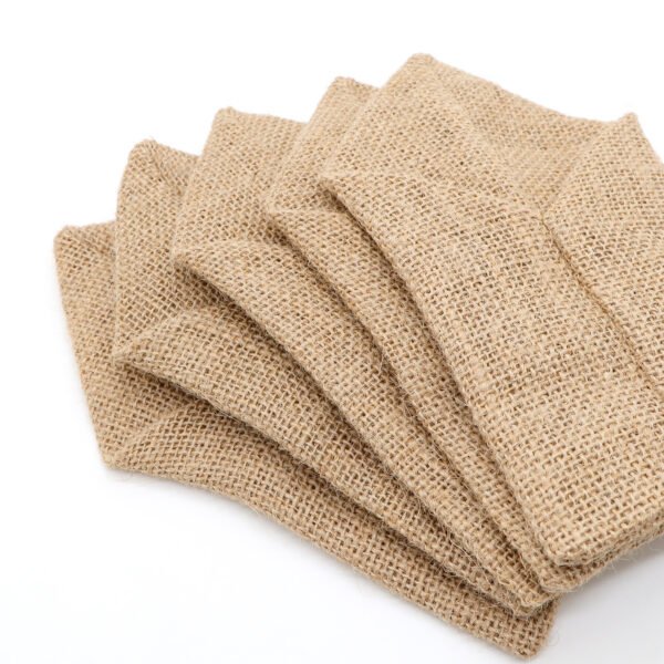 Burlap Utensil Holder Pouch – Triangle Style