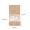 Lace design burlap utensil holder pouch for weddings and formal events