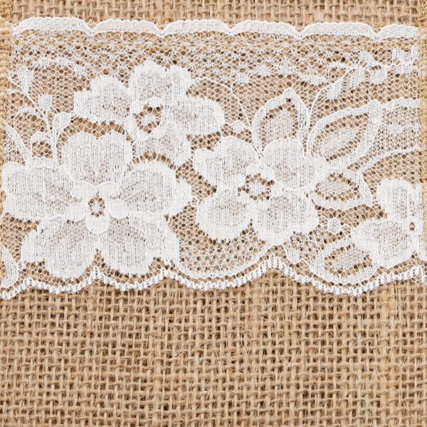 Burlap Utensil Holder Pouch – Lace Design