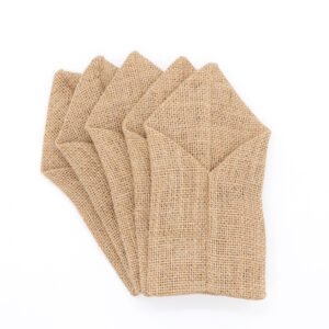Triangle style burlap utensil holder pouch for weddings and outdoor events
