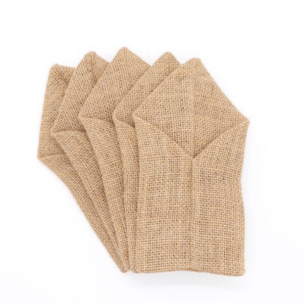 Triangle style burlap utensil holder pouch for weddings and outdoor events